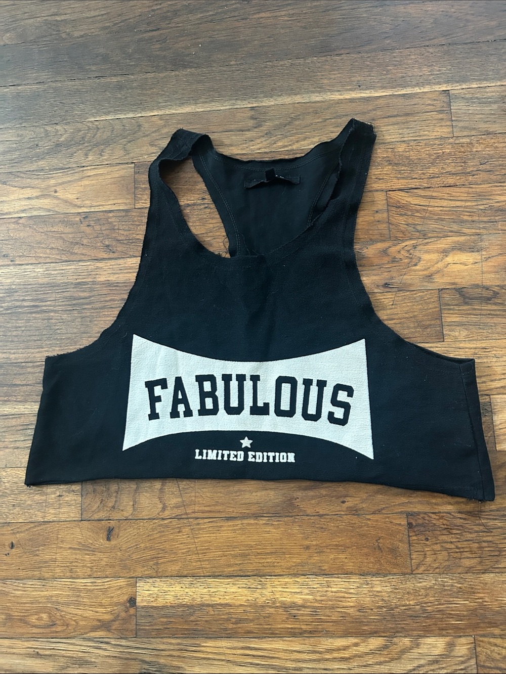Hype Black Crop Tank Top with White 'FABULOUS' Graphic